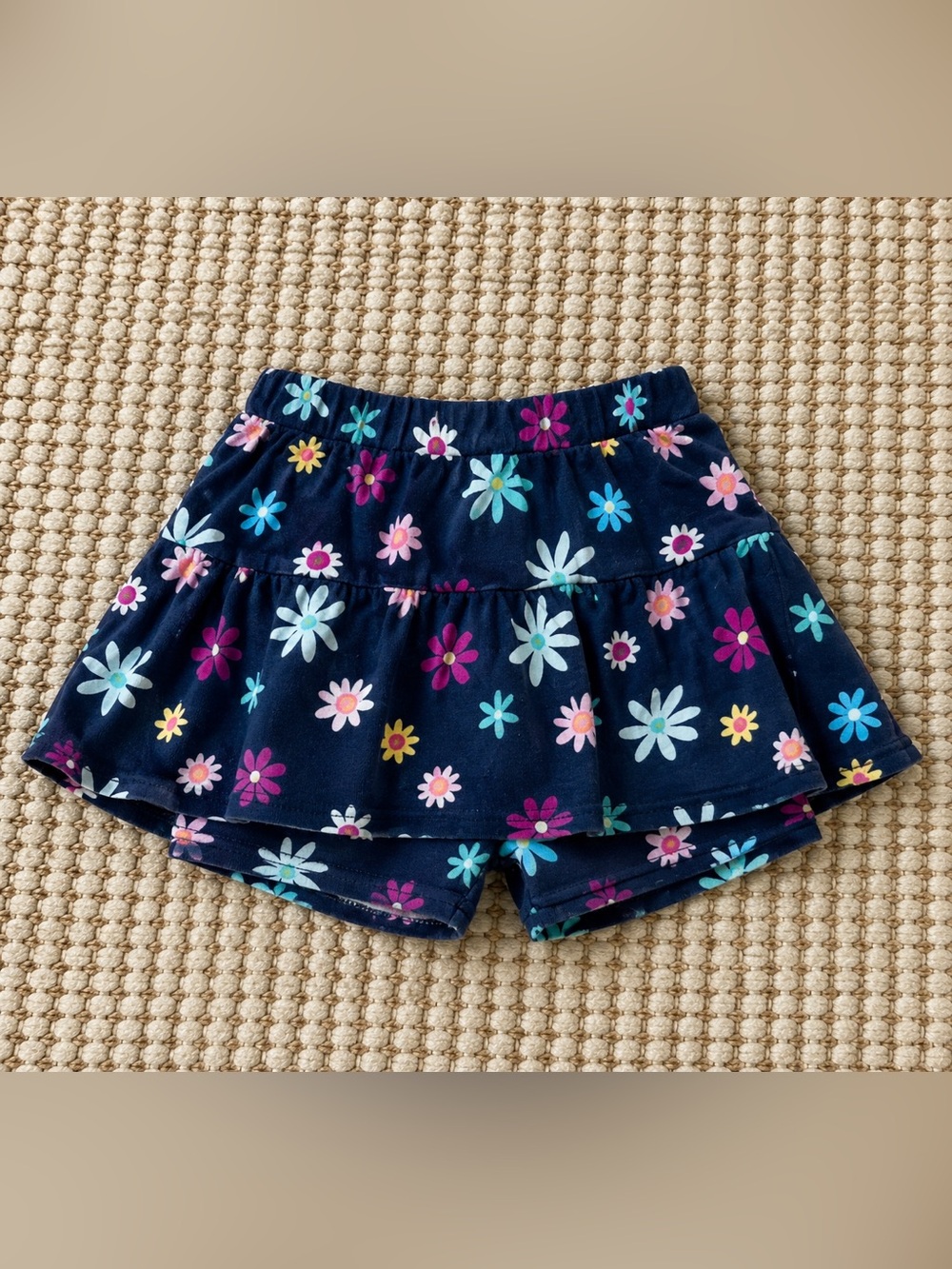 Jumping Beans Floral Skort – Girls Size 5T | Navy Blue Flower Skirt with Shorts